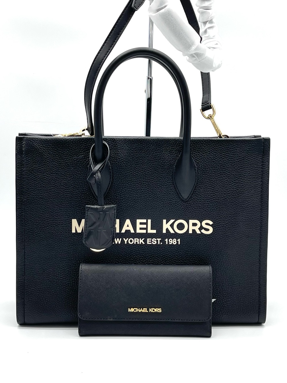 Michael Kors Mirella Tote Bag & Trifold Wallet Black